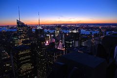 New York City Top Of The Rock 16 After Sunset Southwest, Bank of America Tower, Times Square Area Close Up, New York Times Building.jpg